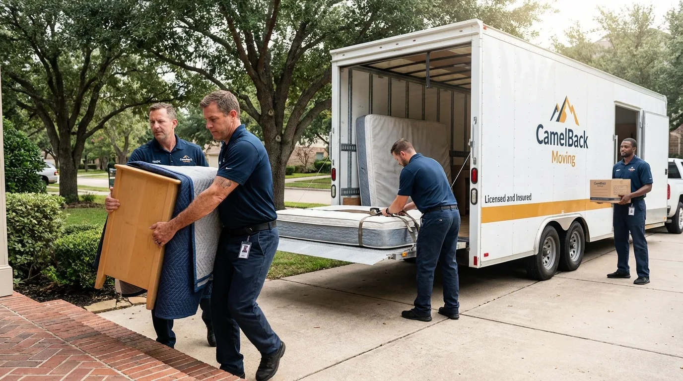 Crew loading residential truck for cross-state move from Lyndeborough, NH