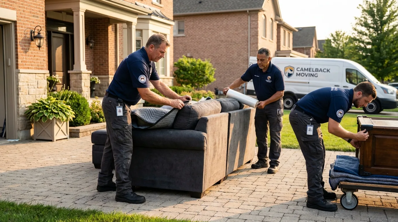 Large estate moving crew wrapping furniture in Lyndeborough, NH